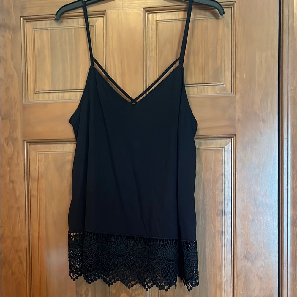 Express Black Lace Hem Tank Top